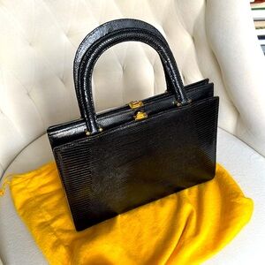 Vintage Lizard Skin Top Handle Lady Bag